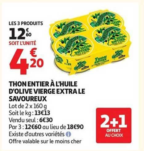 Thon entier à l'huile d'olive vierge extra le savoureux