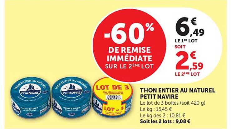 THON ENTIER AU NATUREL PETIT NAVIRE