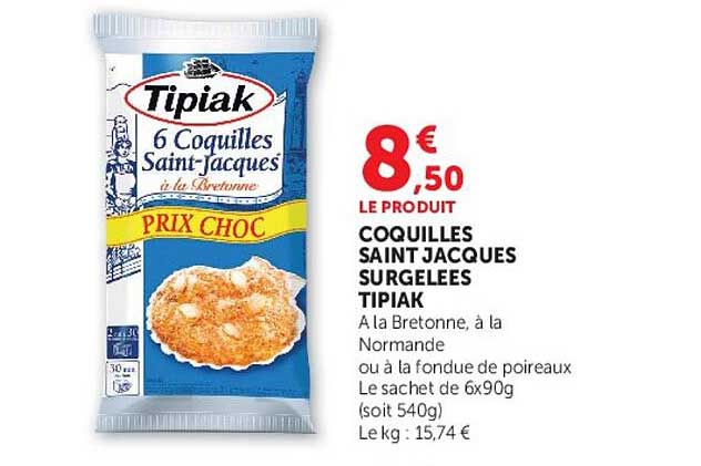 Tipiak Coquilles Saint Jacques Surgelées