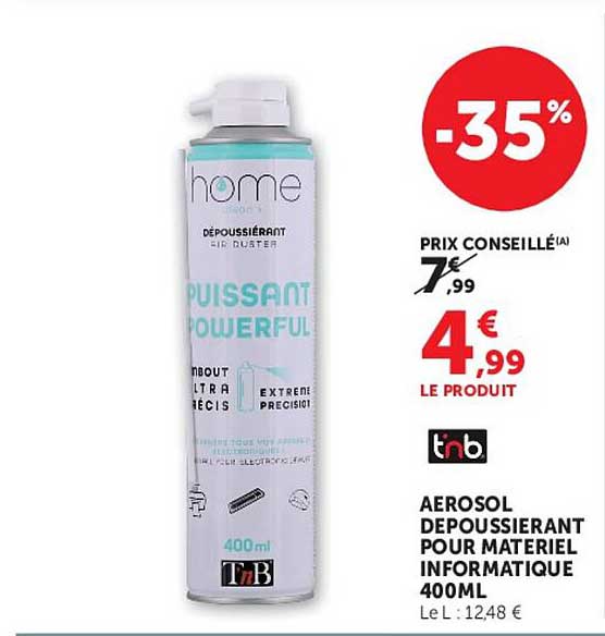TnB AEROSOL DEPOUSSIERANT POUR MATERIEL INFORMATIQUE