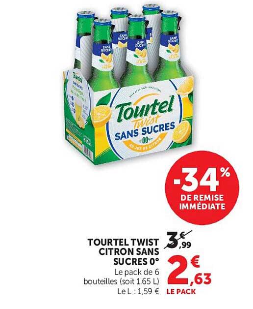 Tourtel Twist Citron Sans Sucres 0°