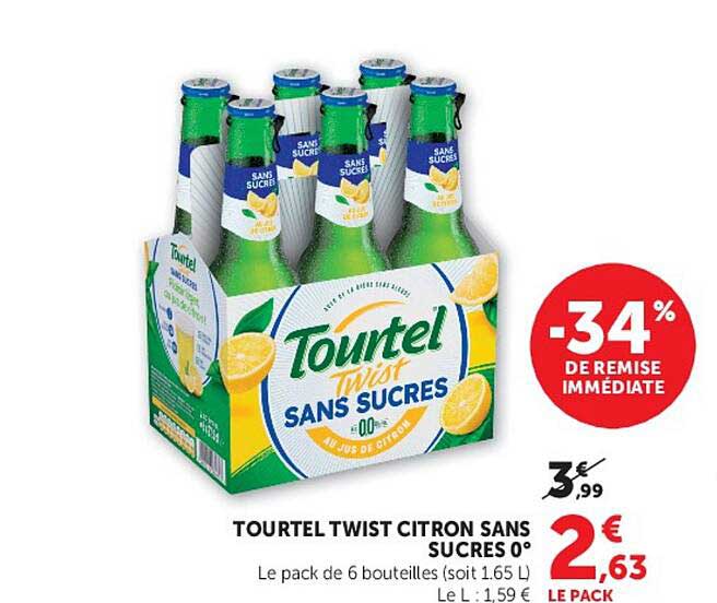 Tourtel Twist Citron Sans Sucres