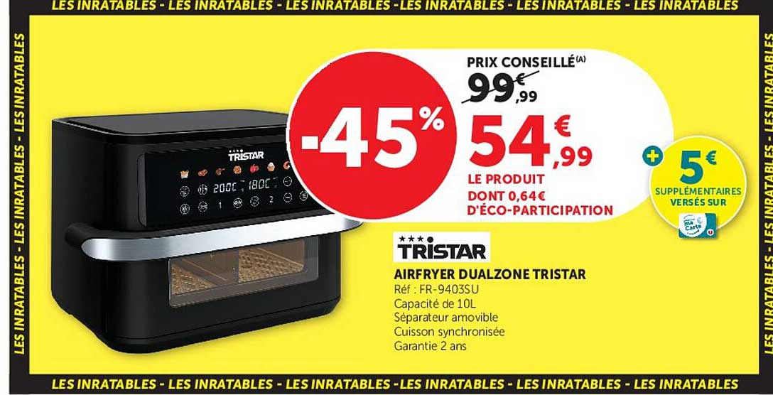 TRISTAR AIRFRYER DUALZONE TRISTAR