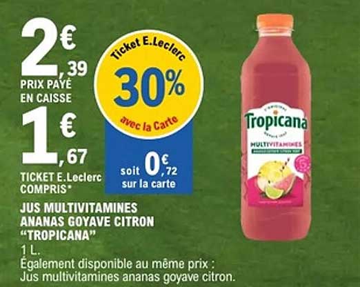 Tropicana multivitamines ananas goyave citron