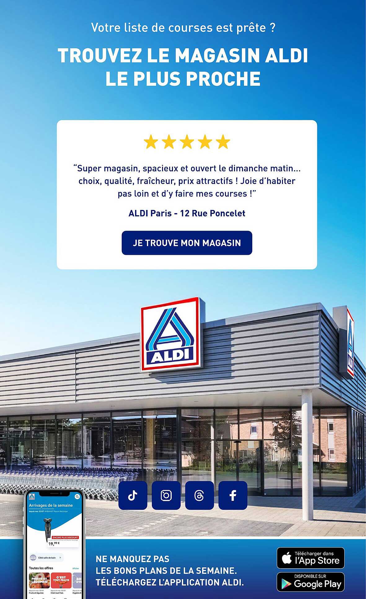 TROUVEZ LE MAGASIN ALDI LE PLUS PROCHE