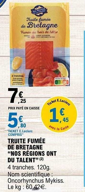 Truite fumée de Bretagne
