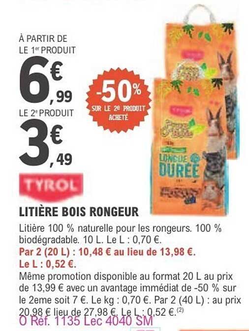 TYROL LITIÈRE BOIS RONGEUR