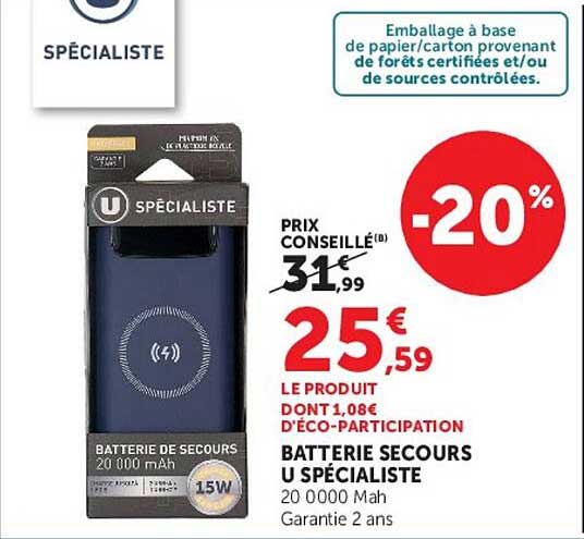 U SPÉCIALISTE Batterie secours