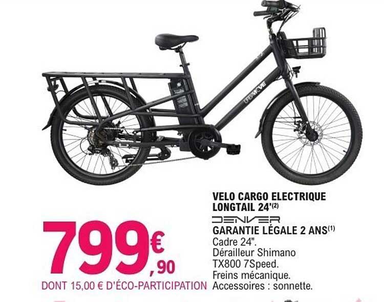 VELO CARGO ELECTRIQUE LONGTAIL 24'()