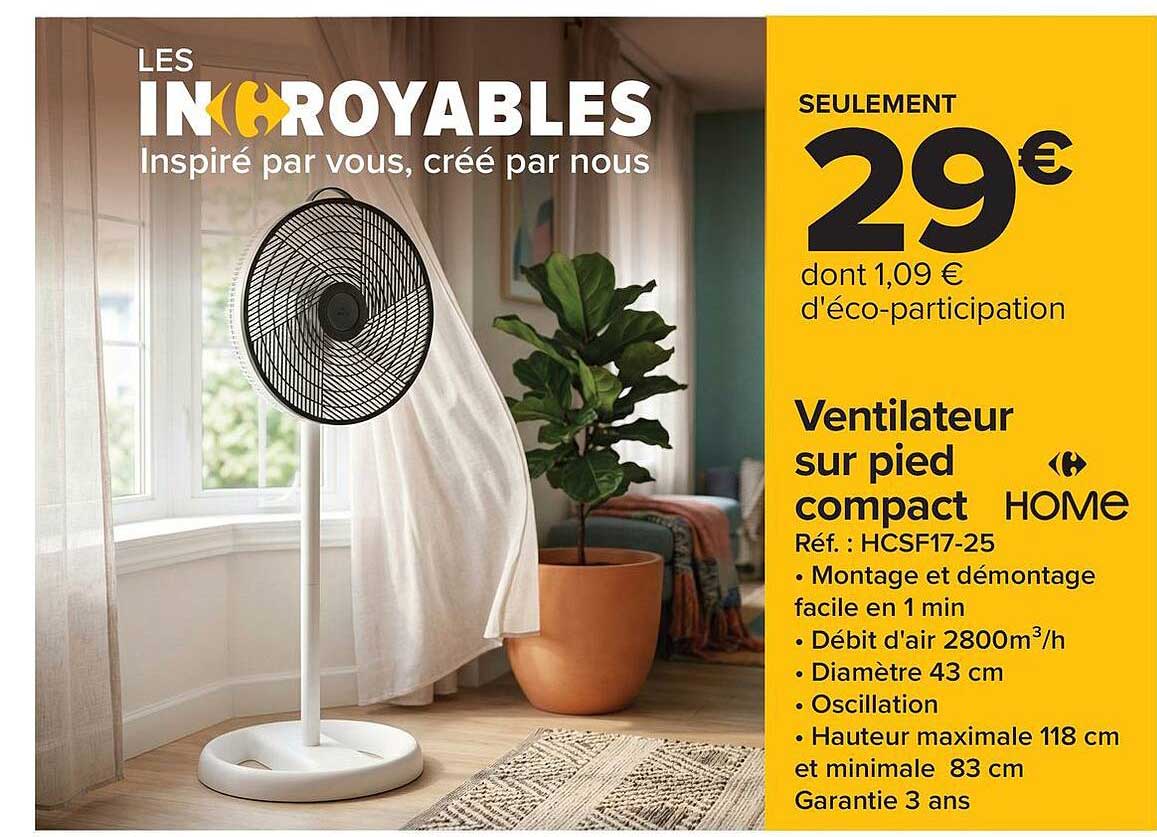 Ventilateur sur pied compact