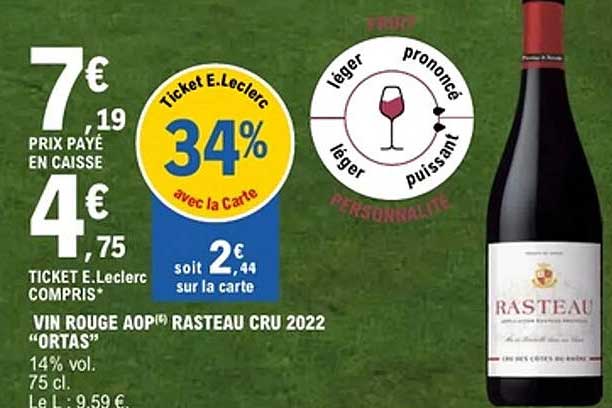 VIN ROUGE AOP RASTEAU CRU 2022 "ORTAS