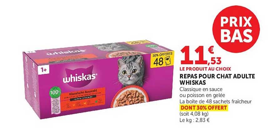 Whiskas Repas pour chat adulte