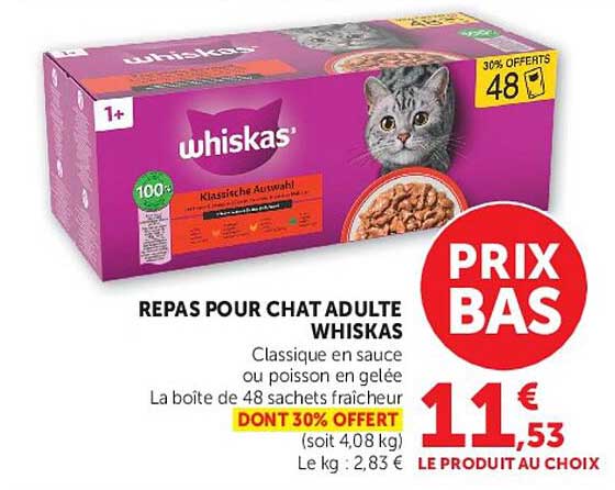 Whiskas Repas pour chat adulte
