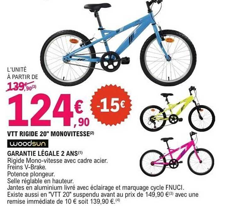 Woodsun VTT Rigide 20" Monovitesse