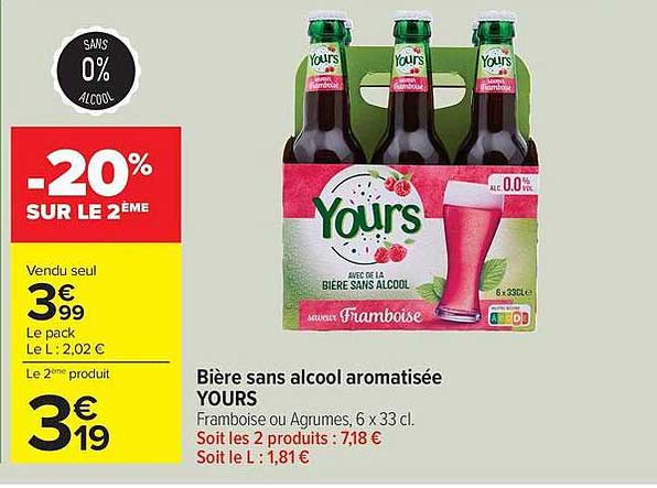 Yours Bière sans alcool aromatisée