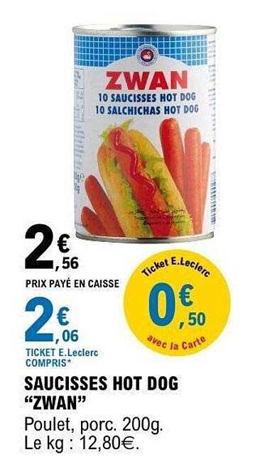 ZWAN SAUCISSES HOT DOG