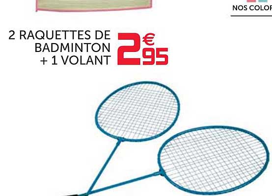 2 Raquettes De Badminton + 1 Volant