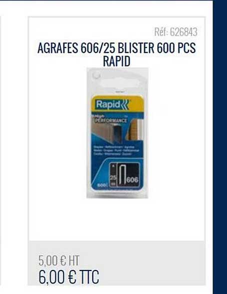 agrafes 606 25 blister 600 pcs rapid
