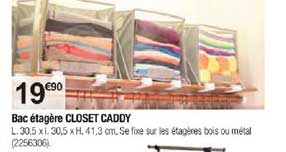 bac étagère closet caddy
