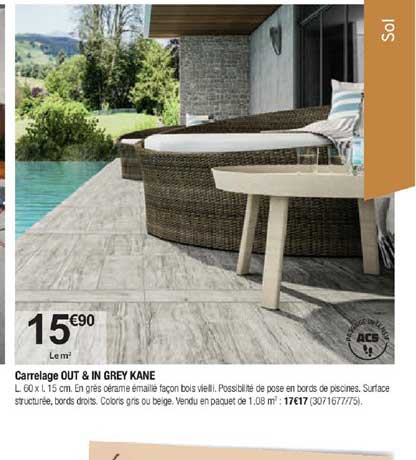 carrelage out & in grey kane