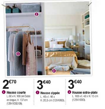 housse courte housse zippée housse extra plate