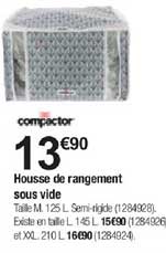 housse de rangement sous vide compactor