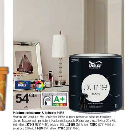 peinture crème mur & boiserie pure