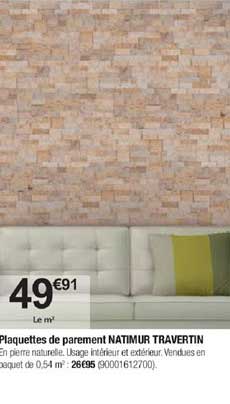 plaquettes de parement natimur travertin