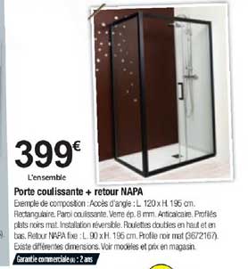 porte coulissante + retour napa