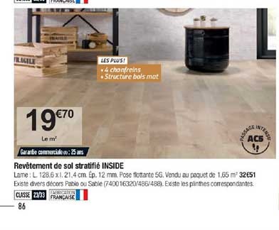 revêtement de sol stratifié inside