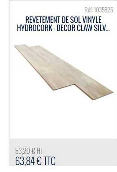 revêtement de sol vinyle hydrocork decor claw silv...