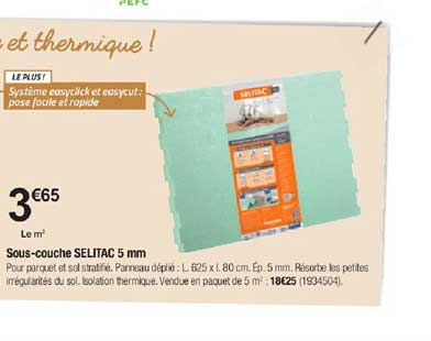 sous couche selitac 5 mm