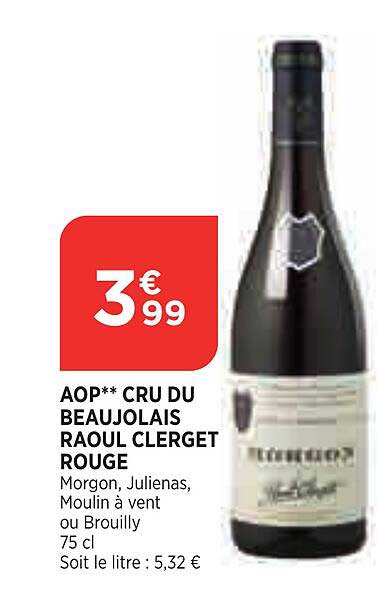 aop cru du beaujolais raoul clerget rouge