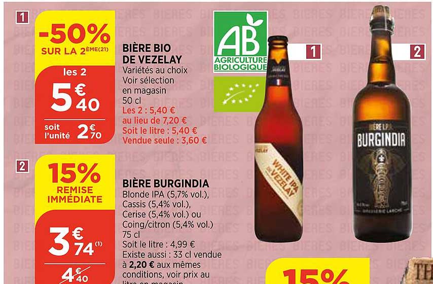 bière bio de vezelay, bière burgindia