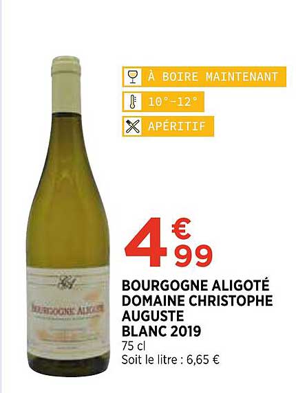 bourgogne aligoté domaine christophe auguste blanc 2019
