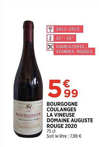 bourgogne coulanges le vineuse domaine auguste rouge 2020