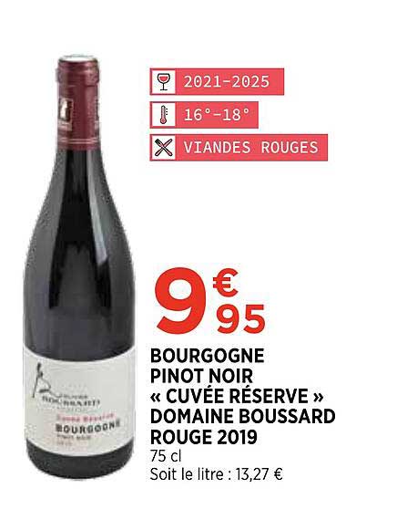 bourgogne pinot noir «cuvée réserve» domaine boussard rouge 2019