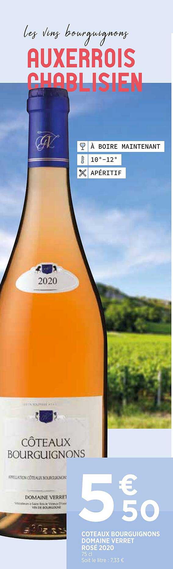 coteaux bourguignons domaine vervet rosé 2020