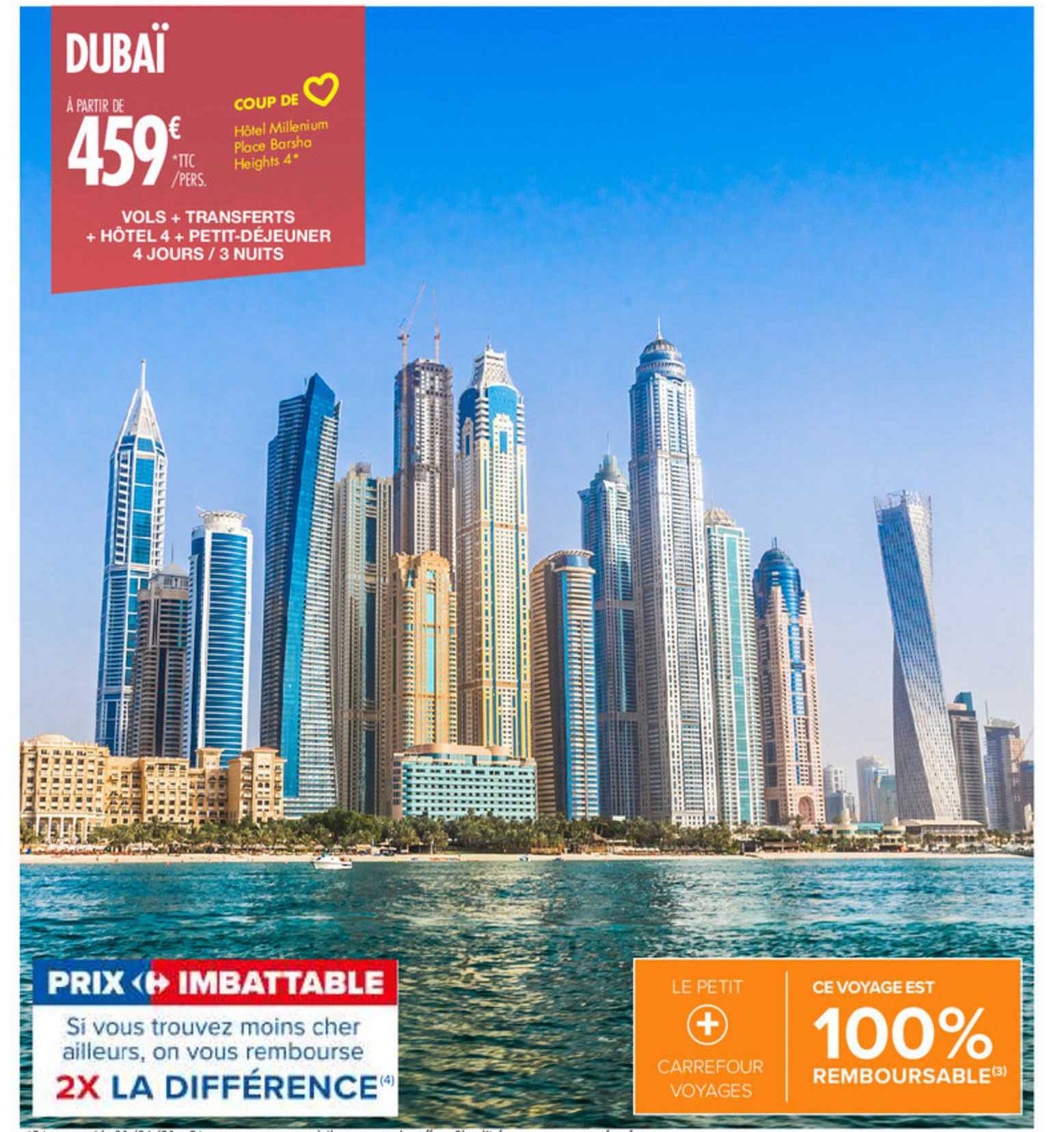 dubaï : vols + transferts + hôtel 4* + petit-déjeuner - 4 jours - 3 nuits