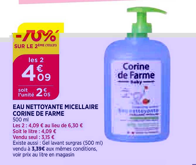eau nettoyante micellaire corine de farme