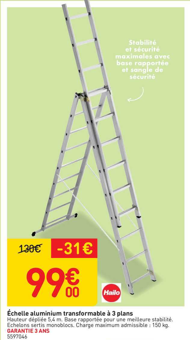 échelle aluminium transformable à 3 plans