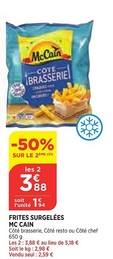 frites surgelées mc cain