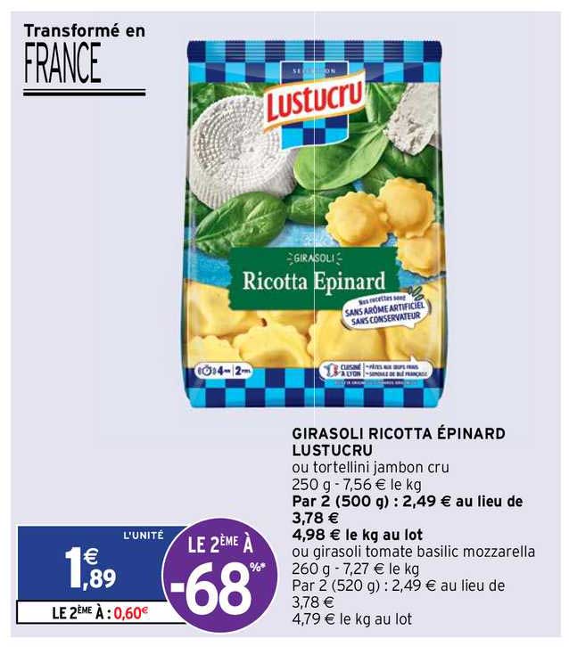 Girasoli Ricotta épinard Lustucru