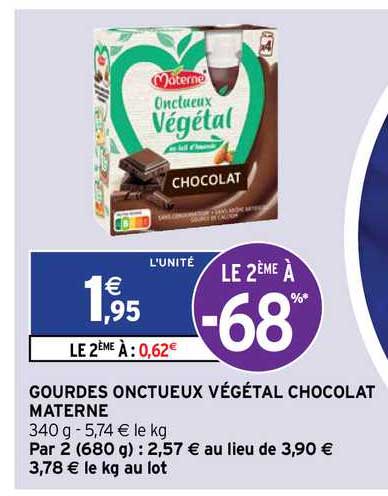 Gourdes Onctueux Végétal Chocolat Materne