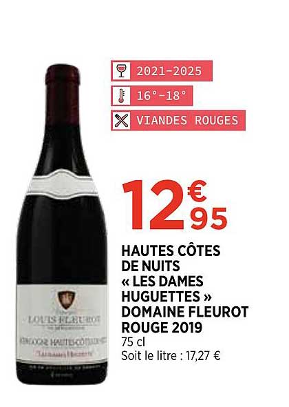 hautes côtes de nuits «les dames huguetes» domaine fleurot rouge 2019