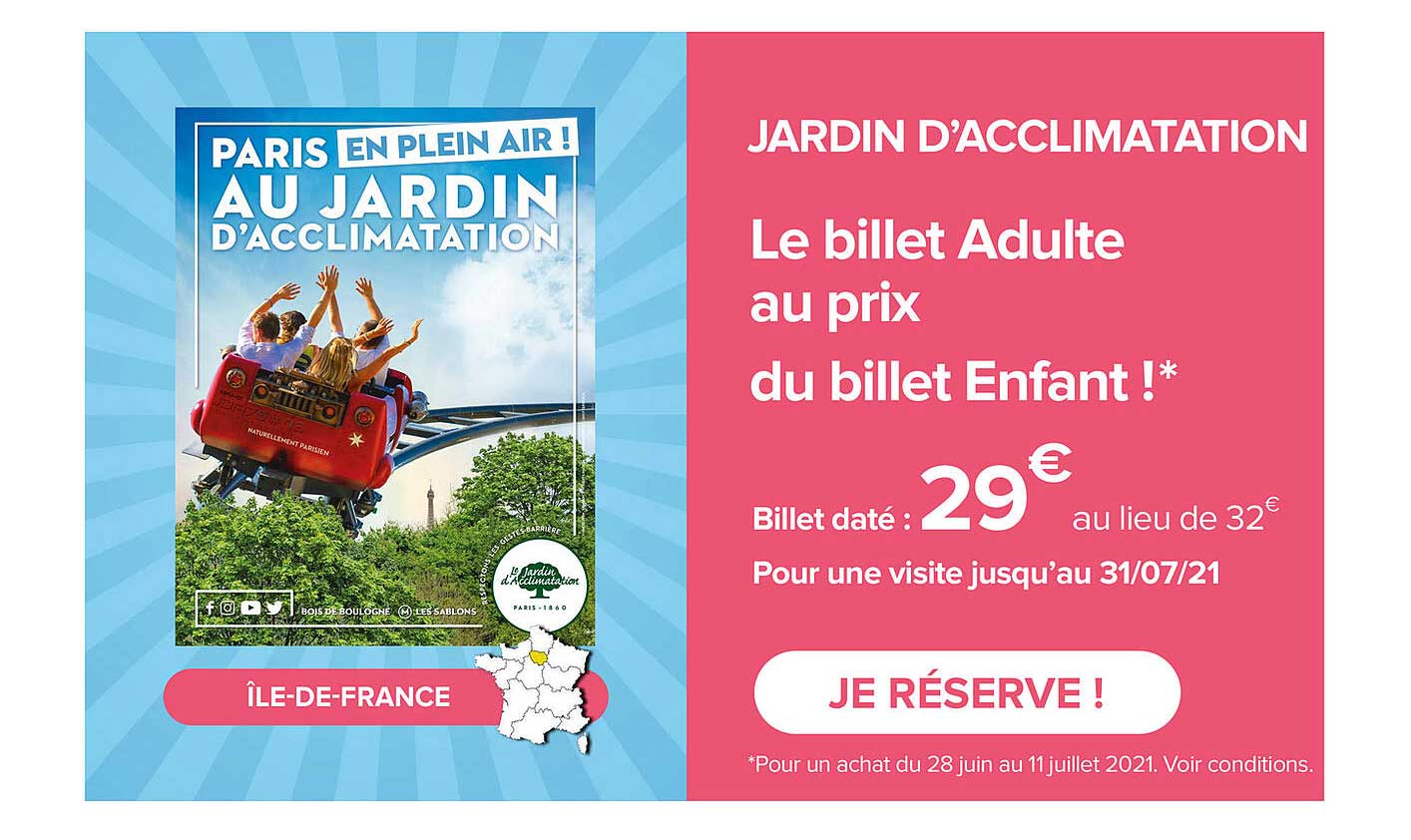 jardin d'acclimatation - le billet adulte au prix du billet enfant !