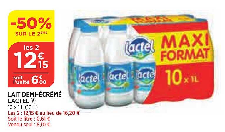 lait demi-écrémé lactel