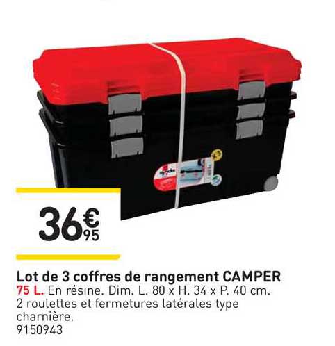 Lot De 3 Coffres De Rangement Camper