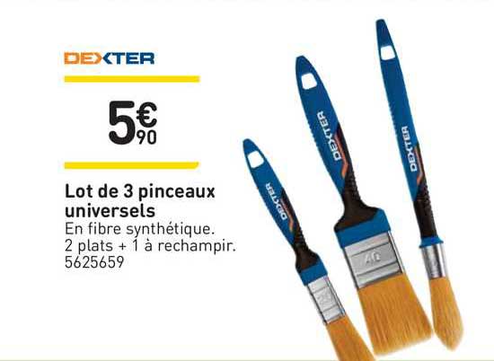 lot de 3 pinceaux universels dexter