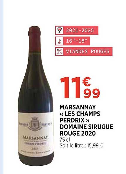 marsannay «les champs perdrix» domaine sirugue rouge 2020